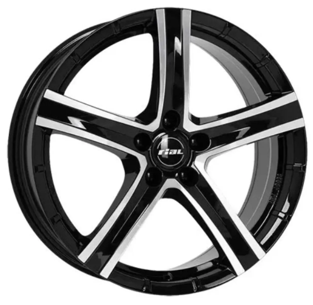 RIAL QUINTO 9,5x20 5x114,3 ET38 CB70,1 Diamant-Schwarz Frontpoliert