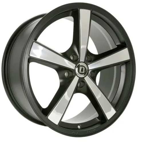 DIEWE WHEELS TRINA II 7x17 5x100 ET40 CB63,5 NEROINOX - Schwarz Matt mit verchromten Einlagen