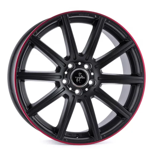 KESKIN KT16 9,5x19 5x112 ET45 CB66,6 MBLR MATT BLACK LIP RED