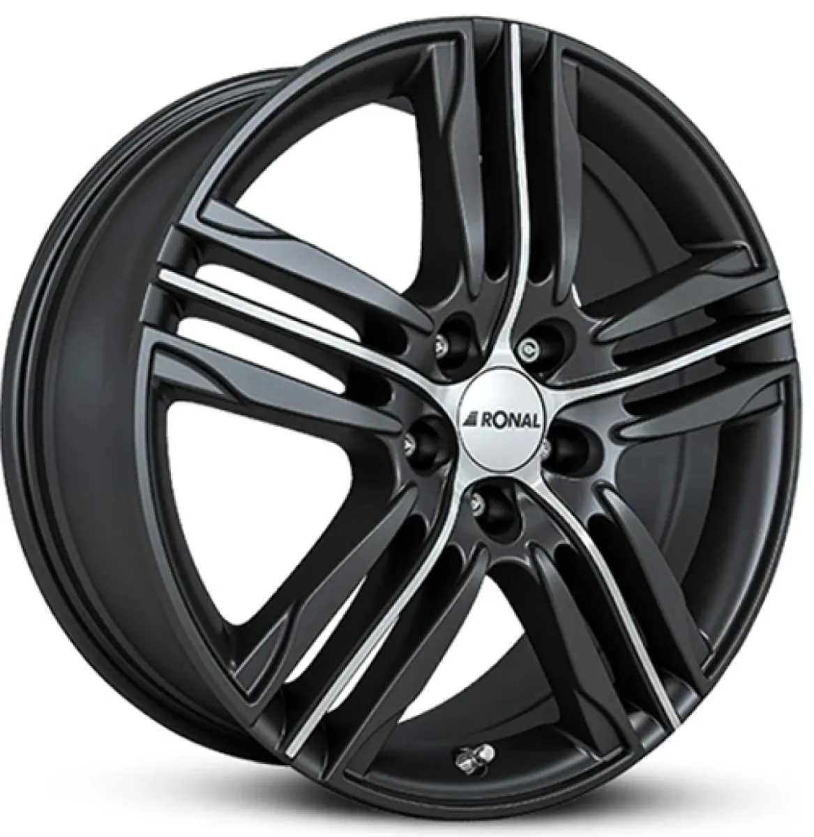 RONAL R57 7,5x18 5x114,3 ET45 CB82 MATTSCHWARZ-FRONTKOPIERT
