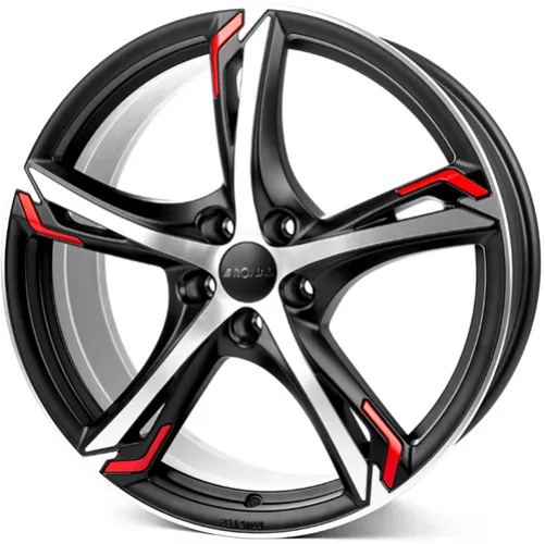 RONAL R62 Red 8x19 5x112 ET25 JETBLACK-MATT-FRONTKOPIERT