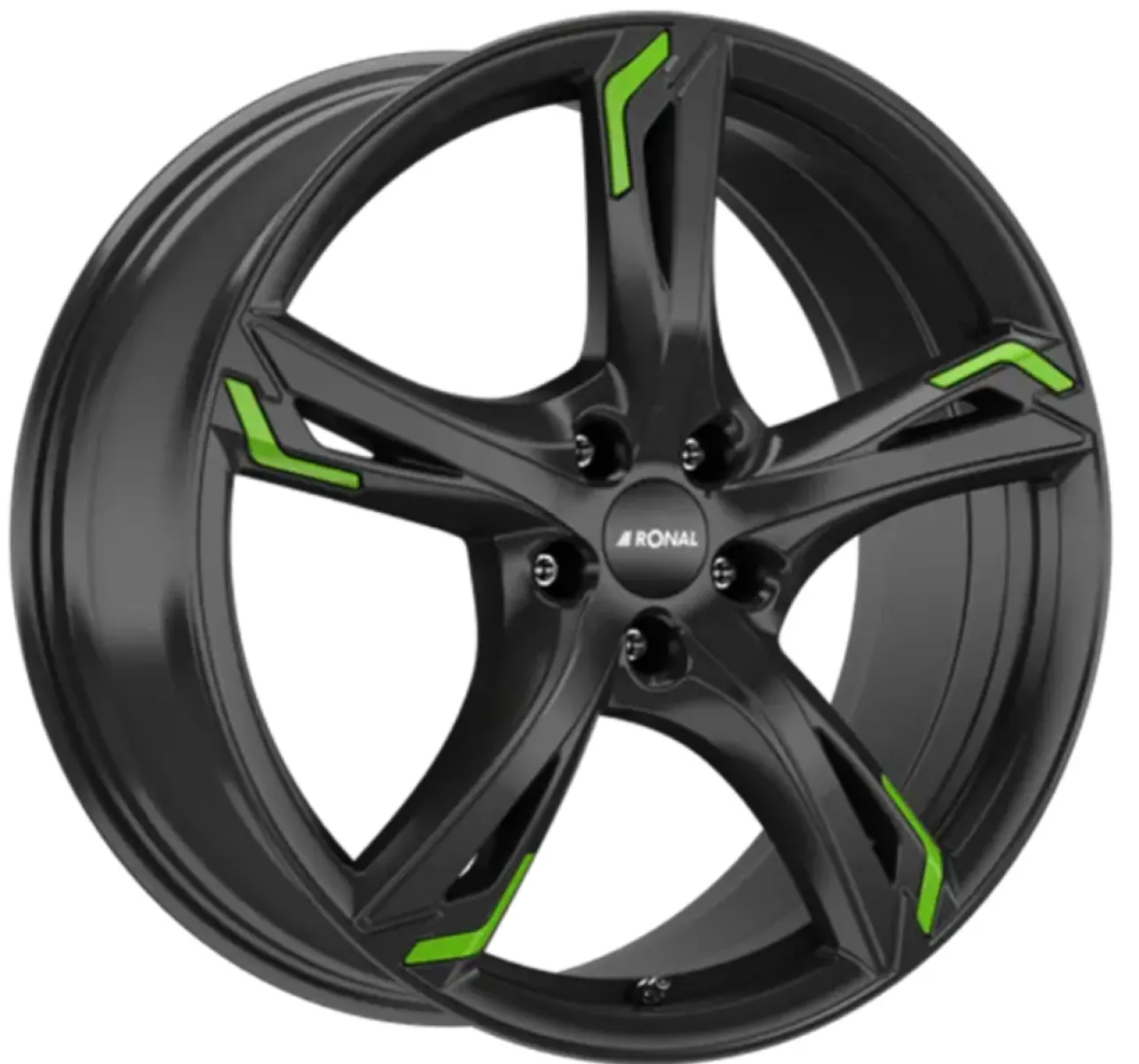 RONAL R62 Green 7,5x17 5x114,3 ET50 CB82 JETBLACK-MATT-FRONTKOPIERT