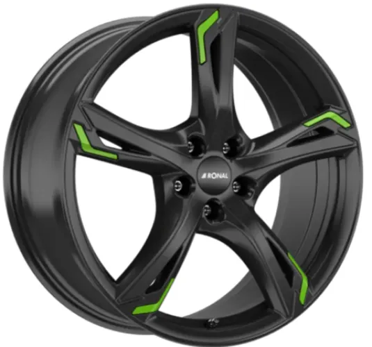 RONAL R62 Green 8x19 5x114,3 ET40 JETBLACK-MATT-FRONTKOPIERT
