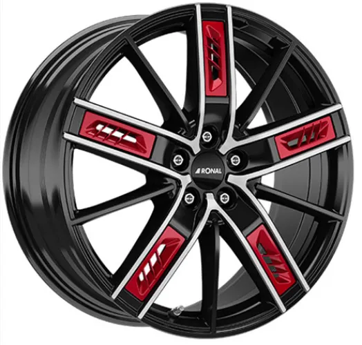 RONAL R67 Red Right 8x18 5x112 ET40 JETBLACK-FRONTKOPIERT