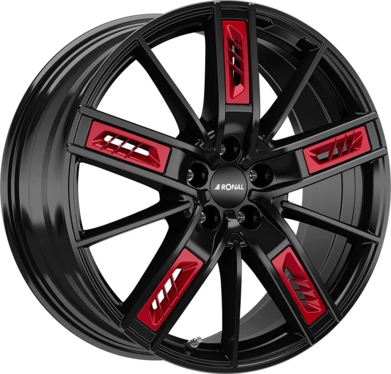 RONAL R67 Red Right 8x18 5x112 ET50 CB76 JETBLACK